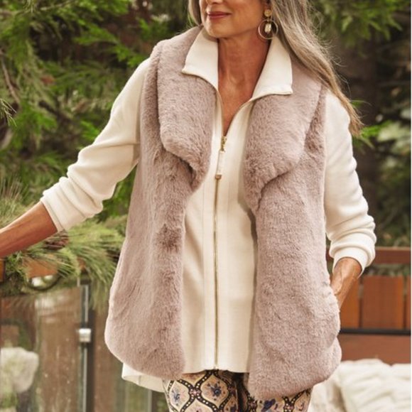 soft surroundings faux fur vest